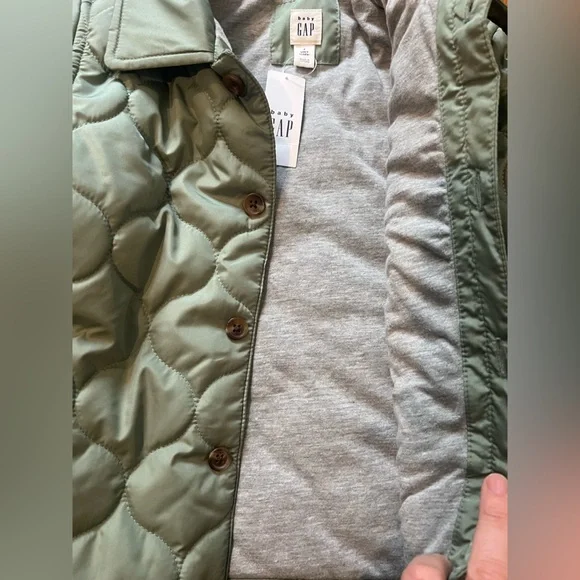 GAP Baby NWT Sage Green Quilted Jacket - Picture 3 of 8